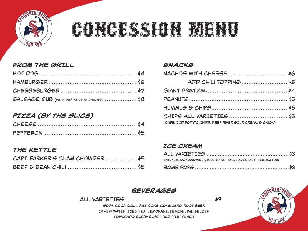 Concessions - YARMOUTH - DENNIS RED SOX
