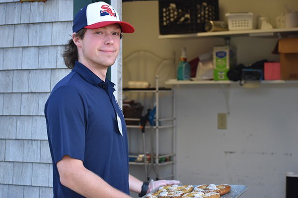 Yarmouth-Dennis Red Sox Game Day Intern making pretzels.